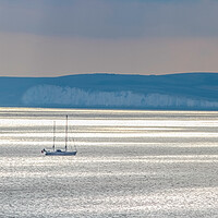 Buy canvas prints of sailing boat at rest on a calm sea  by tim miller