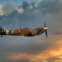 Buy canvas prints of Spitfire in the clouds by tim miller