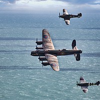 Buy canvas prints of Battle of Britain Flight over the sea by tim miller
