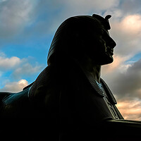 Buy canvas prints of Egyptian style Sphinx in silhouette by tim miller