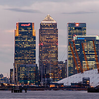 Buy canvas prints of canary wharf at night by tim miller