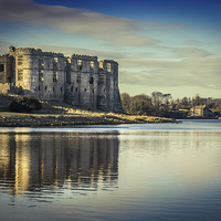 Buy canvas prints of  Carew Castle and Tidal Mill by Meurig Pembrokeshire