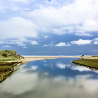 Buy canvas prints of  The Long Nanny Burn, Beadnell Bay, Northumberland by Naylor's Photography