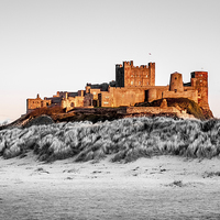 Buy canvas prints of The Colourful Bamburgh Castle by Naylor's Photography