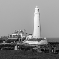 Buy canvas prints of Lighthouse in Mono by Naylor's Photography
