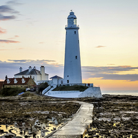 Buy canvas prints of St. Mary's Lighthouse Standing Proudly by Naylor's Photography