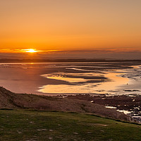 Buy canvas prints of Golden Sunset on Bamburgh Beach by Naylor's Photography
