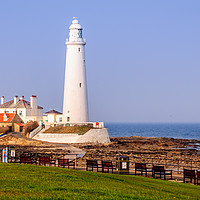 Buy canvas prints of Iconic St Mary's Lighthouse by Naylor's Photography