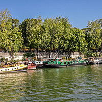 Buy canvas prints of Houseboats on the River Seine by Naylor's Photography