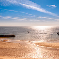 Buy canvas prints of Sunshine at Cullercoats Bay  by Naylor's Photography