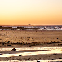 Buy canvas prints of Sun goes down on Bamburgh beach......... by Naylor's Photography