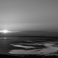 Buy canvas prints of  Beautiful Bamburgh Black and White at Sunset by Naylor's Photography