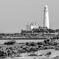 Buy canvas prints of The Lighthouse in mono............... by Naylor's Photography