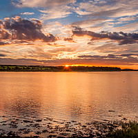 Buy canvas prints of Budle Bay Beautiful Sunset.......... by Naylor's Photography