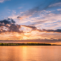Buy canvas prints of Sun Sets at Budle Bay........ by Naylor's Photography