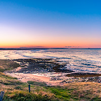 Buy canvas prints of Sunset over beautiful Bamburgh by Naylor's Photography