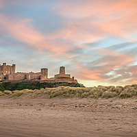 Buy canvas prints of Bamburgh Castle Sunset by Naylor's Photography