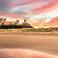 Buy canvas prints of Twilight at Bamburgh Castle by Naylor's Photography