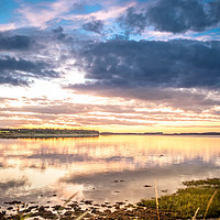 Buy canvas prints of Sun setting at Budle Bay........ by Naylor's Photography