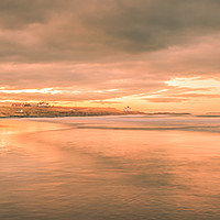Buy canvas prints of Golden Bamburgh beach by Naylor's Photography