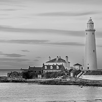 Buy canvas prints of Sundown at St. Mary's Lighthouse in Mono by Naylor's Photography