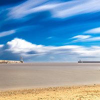 Buy canvas prints of Prior's Haven beach and the Piers by Naylor's Photography