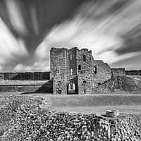 Buy canvas prints of Majestic Ruins of Tynemouth Castle in Mono by Naylor's Photography