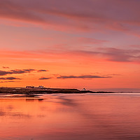 Buy canvas prints of Beautiful Bamburgh Beach Sunset by Naylor's Photography