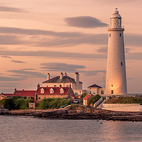 Buy canvas prints of Twilight at St Mary's Lighthouse by Naylor's Photography