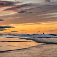 Buy canvas prints of Golden glory at Bamburgh beach by Naylor's Photography