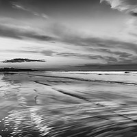 Buy canvas prints of Northumberland Beach in Black and White by Naylor's Photography