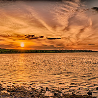 Buy canvas prints of Sunset at Budle Bay high tide by Naylor's Photography