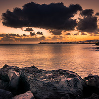 Buy canvas prints of Stormy Sunset Playa Blanca by Naylor's Photography