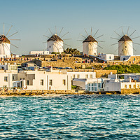Buy canvas prints of The Windmills of Mykonos by Naylor's Photography