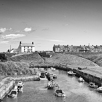 Buy canvas prints of Harbour view in Black and White by Naylor's Photography