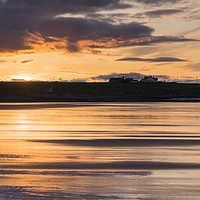 Buy canvas prints of Stunning Sunset at Bamburgh Beach by Naylor's Photography