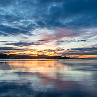 Buy canvas prints of Sunset at Beautiful Bamburgh by Naylor's Photography