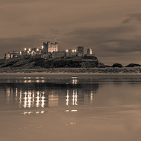 Buy canvas prints of Twilight Bamburgh Castle  by Naylor's Photography