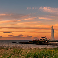 Buy canvas prints of Warm Sunset at St Mary's by Naylor's Photography
