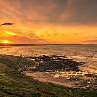 Buy canvas prints of Sunset at Bamburgh by Naylor's Photography