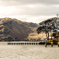 Buy canvas prints of Moody Ullswater Boathouse by Naylor's Photography