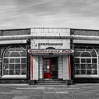 Buy canvas prints of Rendezvous Cafe Beside the Sea Selective Colouring by Naylor's Photography