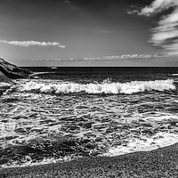 Buy canvas prints of Beautiful bay in lack and white by Naylor's Photography