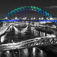 Buy canvas prints of Coloured Tyne Bridge by Naylor's Photography