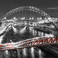 Buy canvas prints of Coloured Swing Bridge by Naylor's Photography