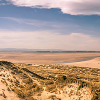 Buy canvas prints of Panoramic from Budle Dunes by Naylor's Photography