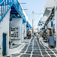 Buy canvas prints of The Streets of Mykonos by Naylor's Photography