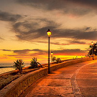 Buy canvas prints of Walking the promenade at night by Naylor's Photography