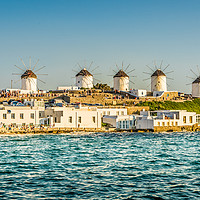 Buy canvas prints of The Beautiful Windmills of Mykonos by Naylor's Photography