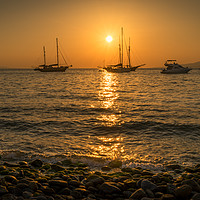 Buy canvas prints of Sun setting in Mykonos by Naylor's Photography